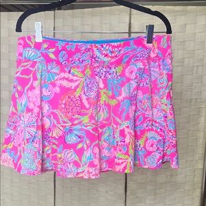 Lilly Pulitzer Luxletic Pink Tropical Print Skort Tennis Golf Athletic Size L
